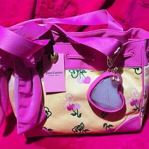 VIRAL Juicy Couture Pink and Yellow Tote Bag
